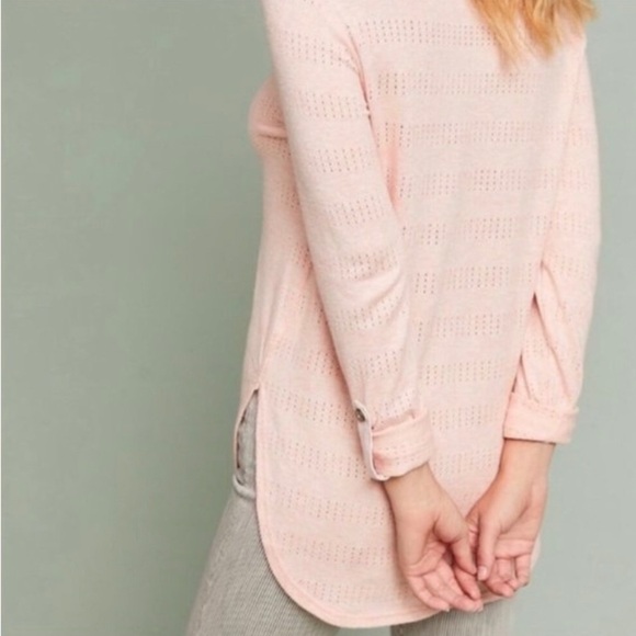 Anthropologie Sylvie Pointelle Top by Akemi + Kin top Sz Small - Picture 15 of 16